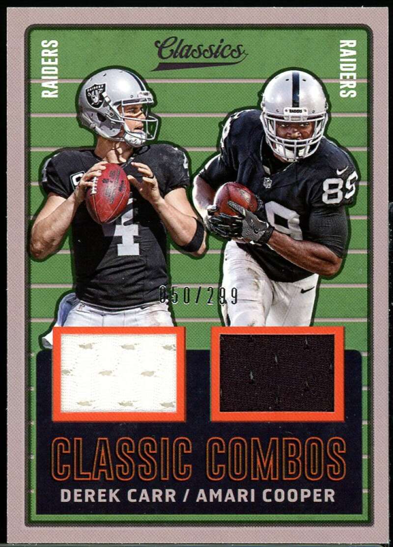 Amari Cooper Derek Carr Card 2017 Classics Classic Combos Memorabilia #cc-da Image 1