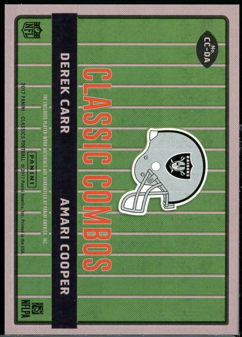 Amari Cooper Derek Carr Card 2017 Classics Classic Combos Memorabilia #cc-da Image 2