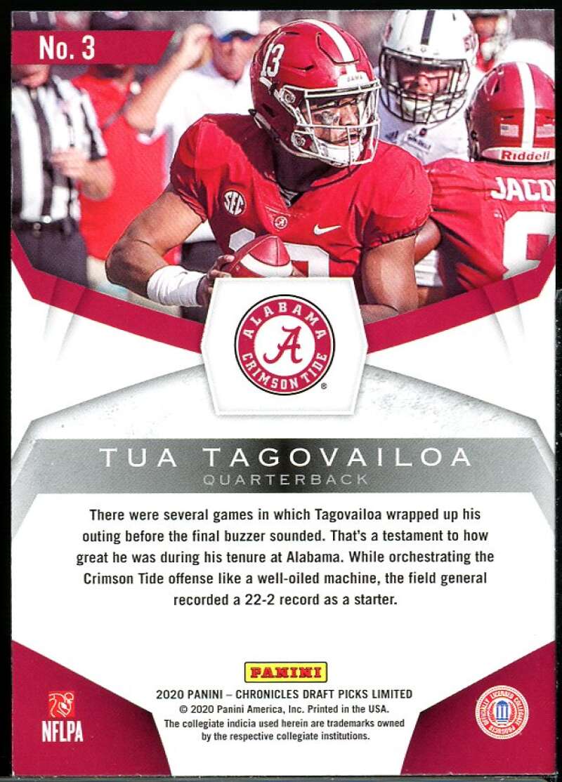 Tua Tagovailoa Rookie Card 2020 Limited Phenoms Red #3 Image 2