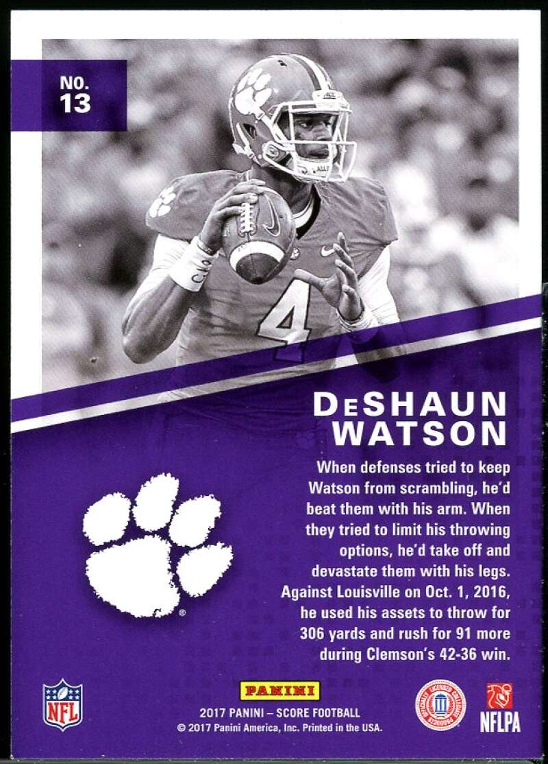 Deshaun Watson Rookie Card 2017 Score Hype Red #13 Image 2