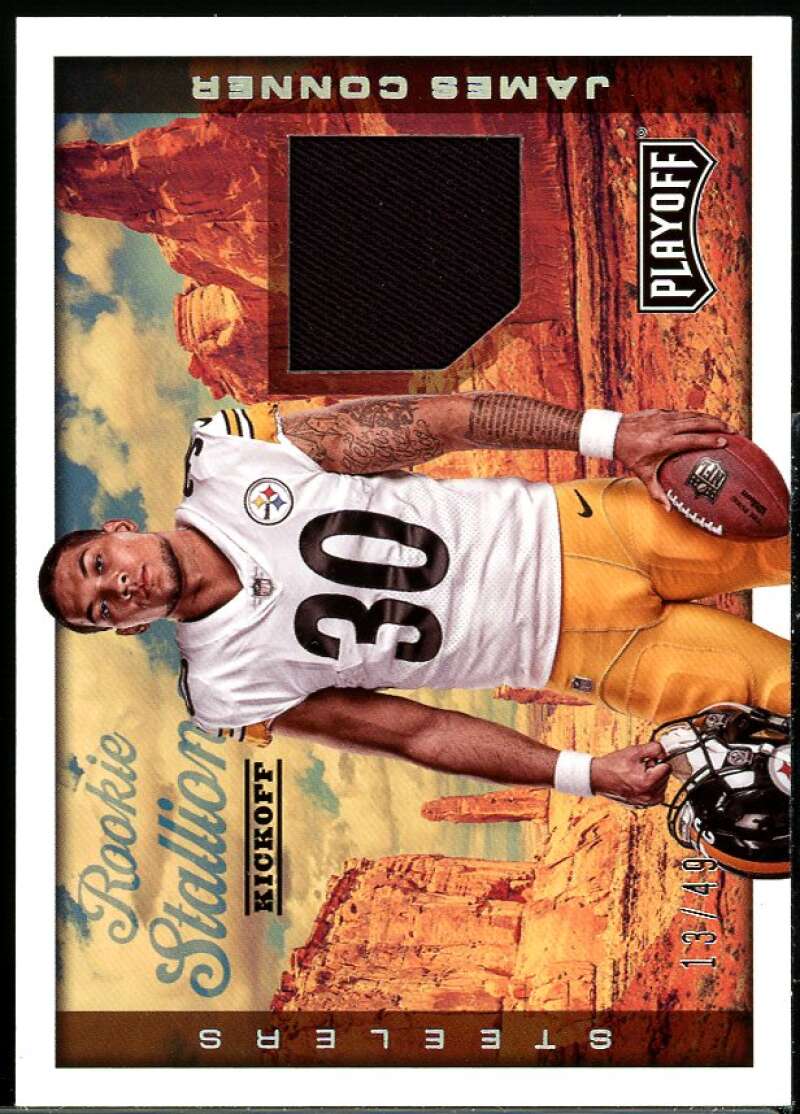 James Conner Rookie Card 2017 Playoff Rookie Stallions Jerseys Kickoff #27 Image 1