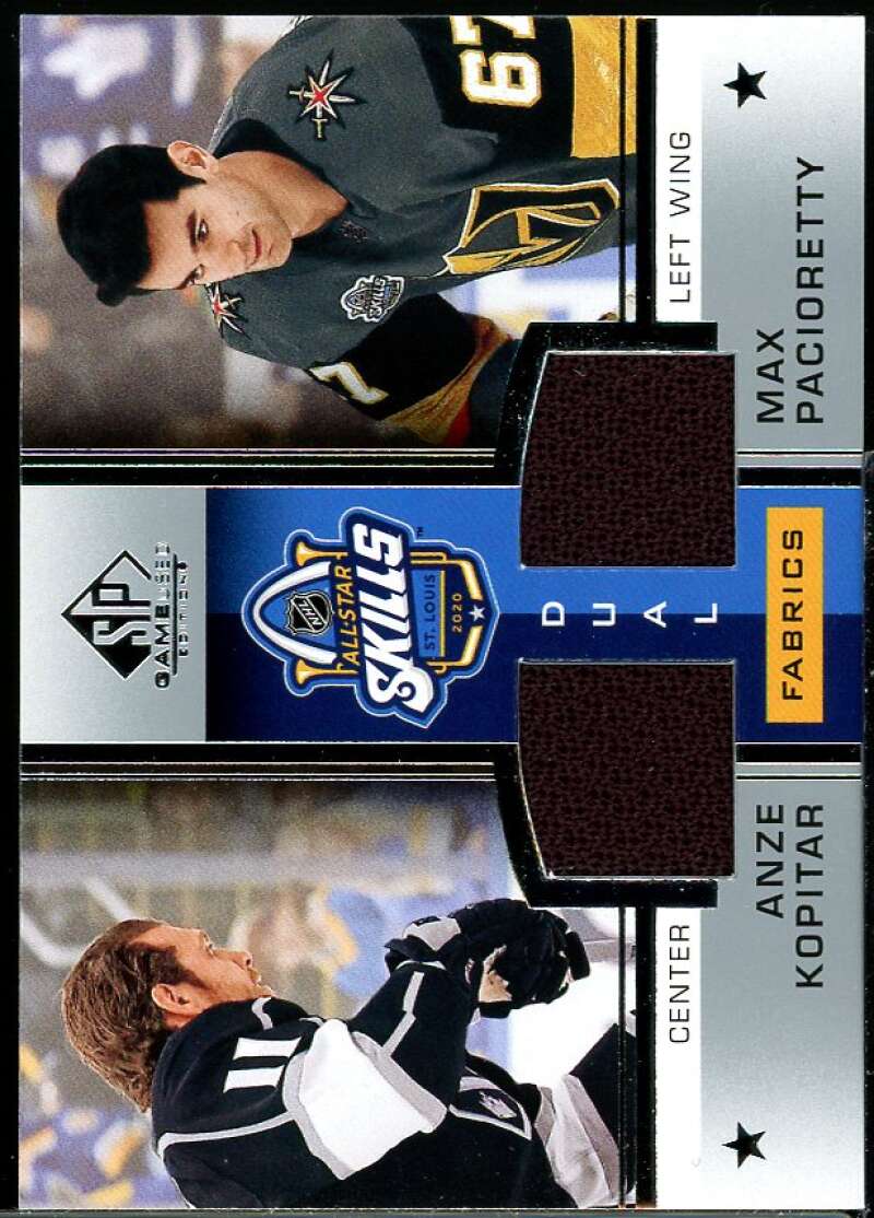 Anze Kopitar/Max Pacioretty Rookie 2020-21 SP Game Used All Star Skills #ASDKP Image 1