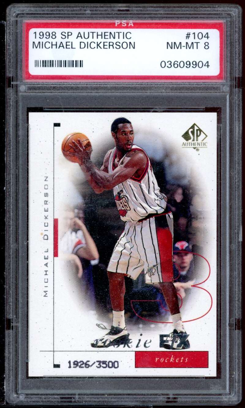 Michael Dickerson Rookie Card 1998-99 Sp Authentic #104 PSA 8 Image 1