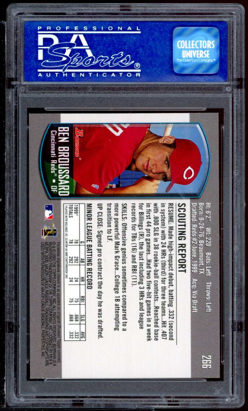 Ben Broussard Rookie Card 2000 Bowman #266 PSA 8 Image 2