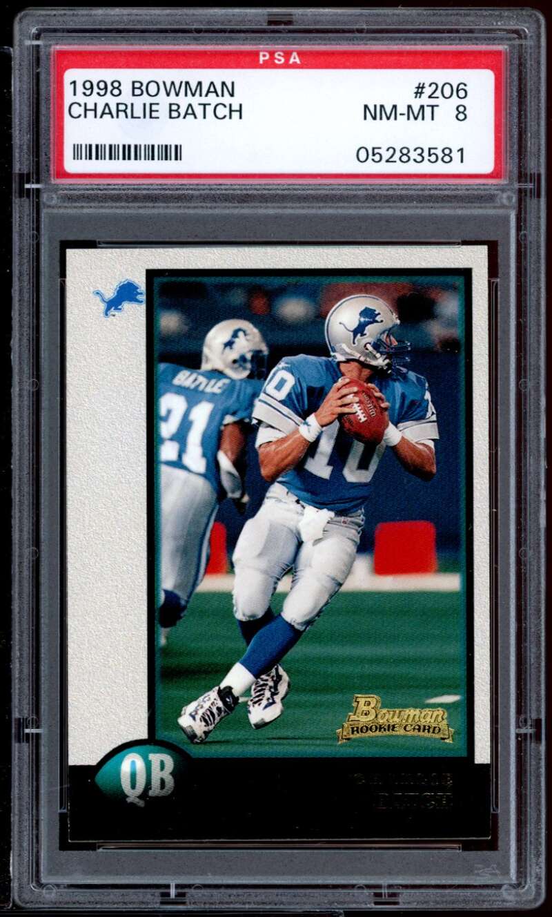 Charlie Batch Rookie Card 1998 Bowman #206 PSA 8 Image 1