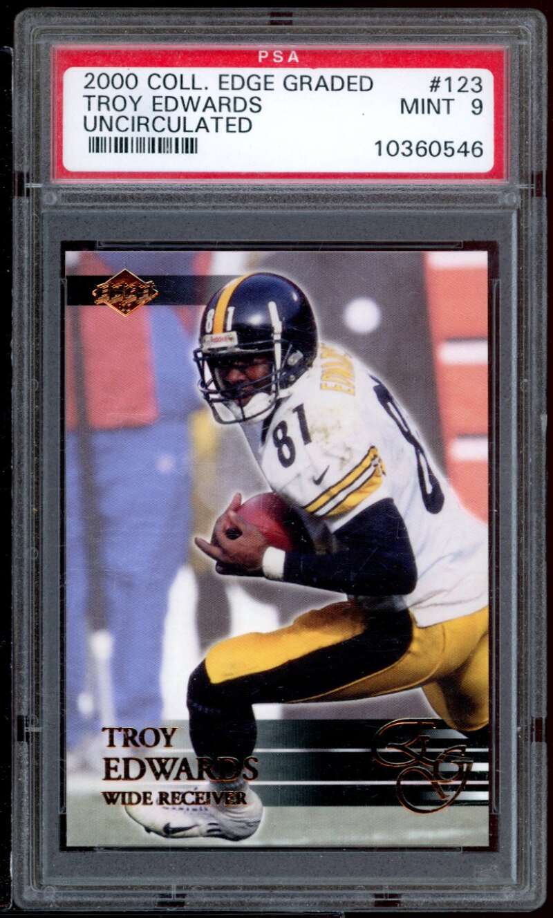 Troy Edwards Rookie Card 2000 Coll. Edge Graded uncirculated #123 PSA 9 Image 1