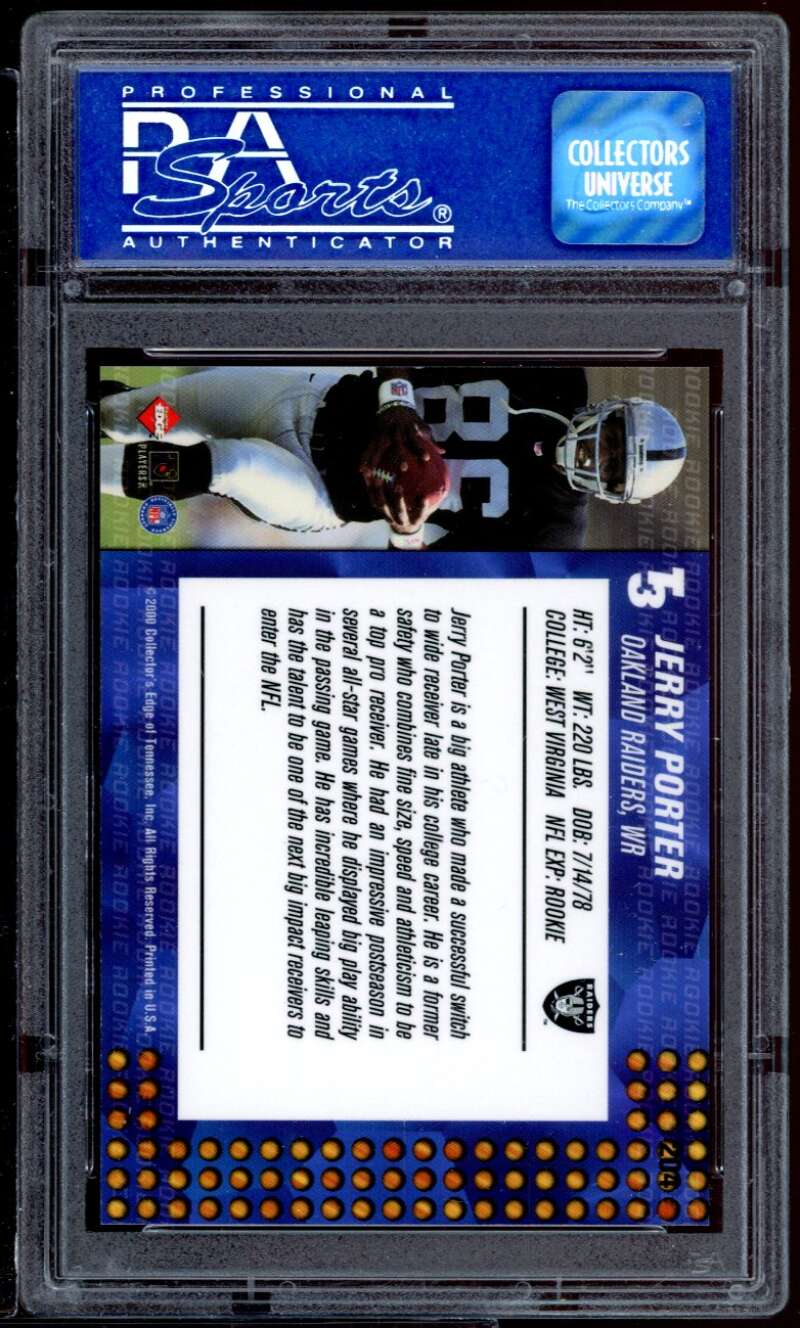 Jerry Porter Rookie Card 2000 Coll. Edge T-3 Retail #204 PSA 9 Image 2