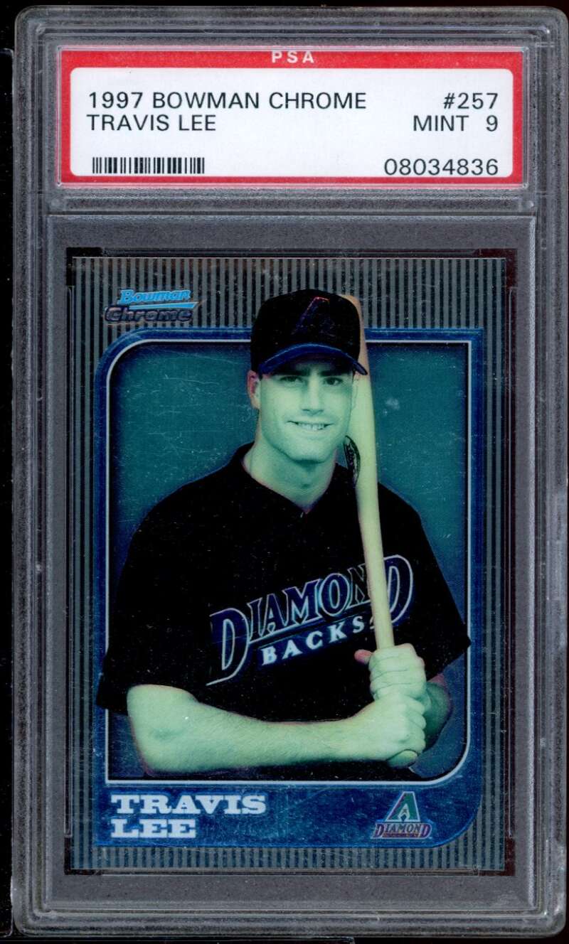 Travis Lee Rookie Card 1997 Bowman Chrome #257 PSA 9 Image 1