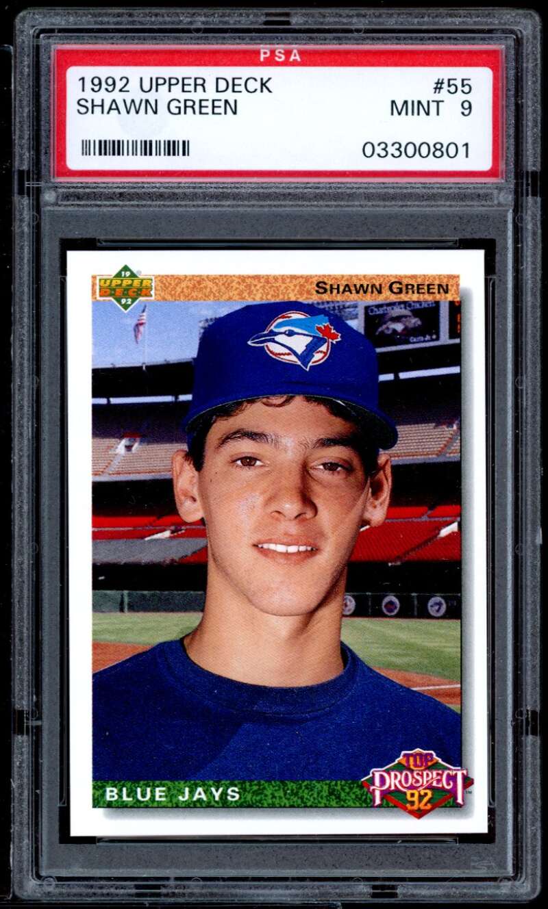 Shawn Green Card 1992 Upper Deck #55 PSA 9 –