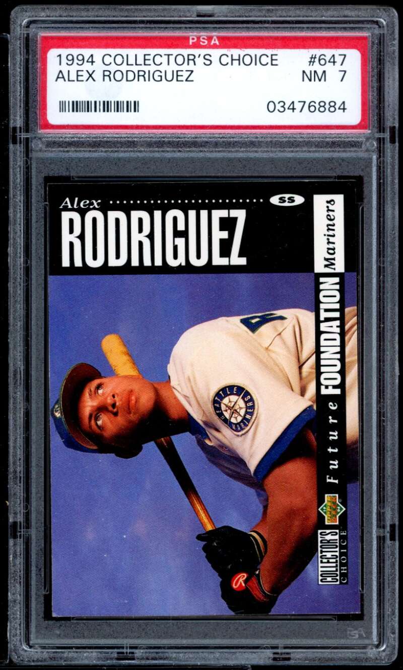 Alex Rodriguez Rookie Card 1994 Collector's Choice #647 PSA 7 Image 1