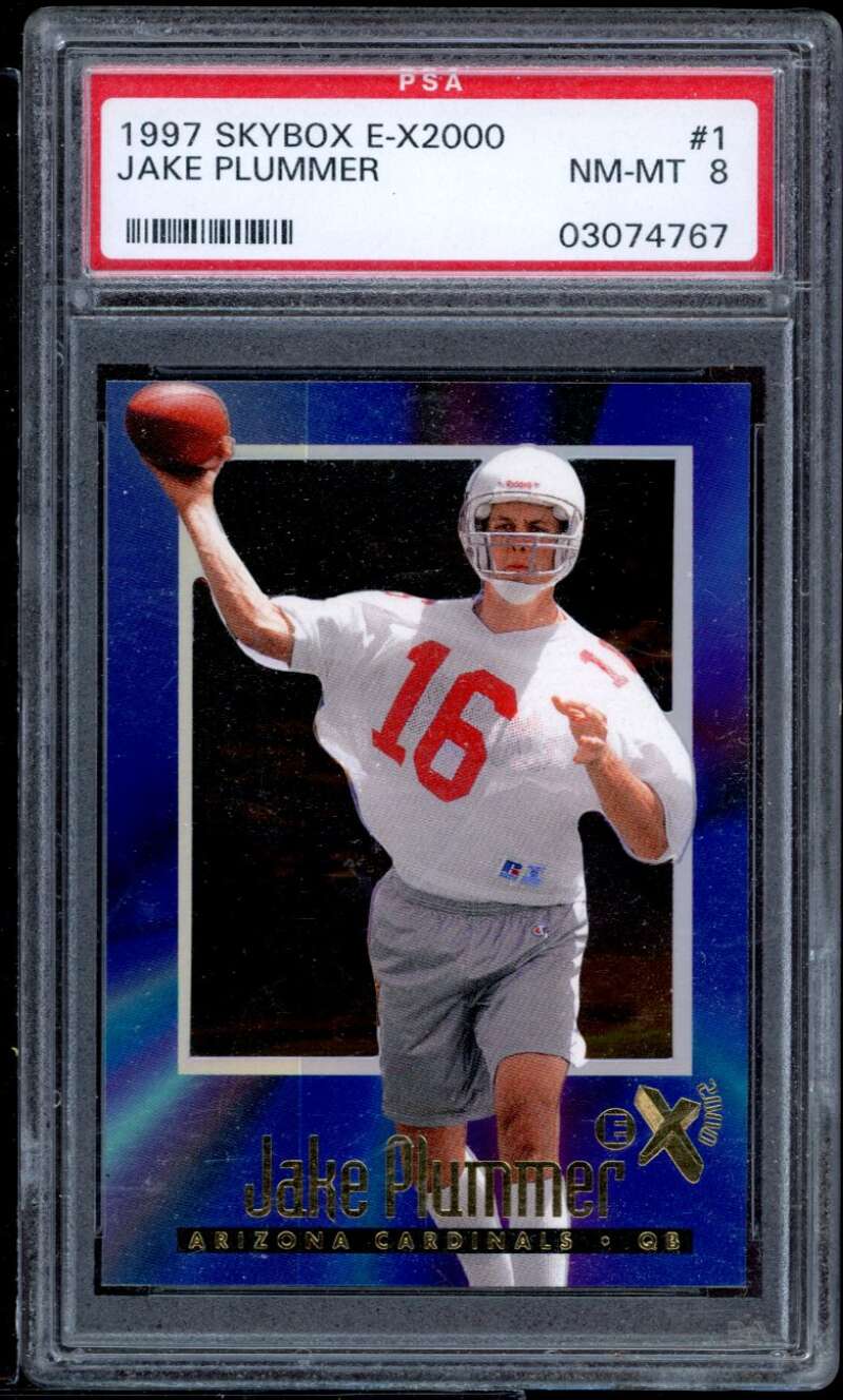 Jake Plummer Rookie Card 1997 Skybox E-X2000 #1 PSA 8 Image 1