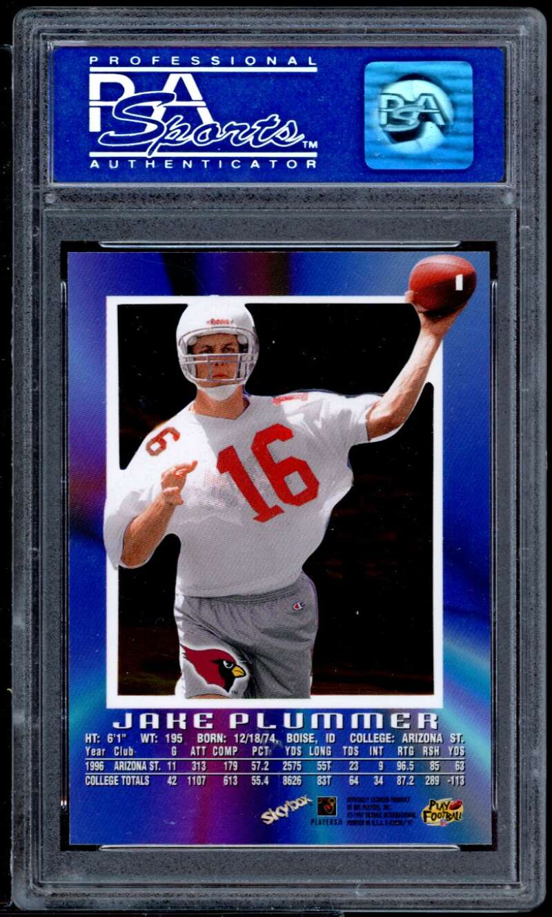 Jake Plummer Rookie Card 1997 Skybox E-X2000 #1 PSA 8 Image 2