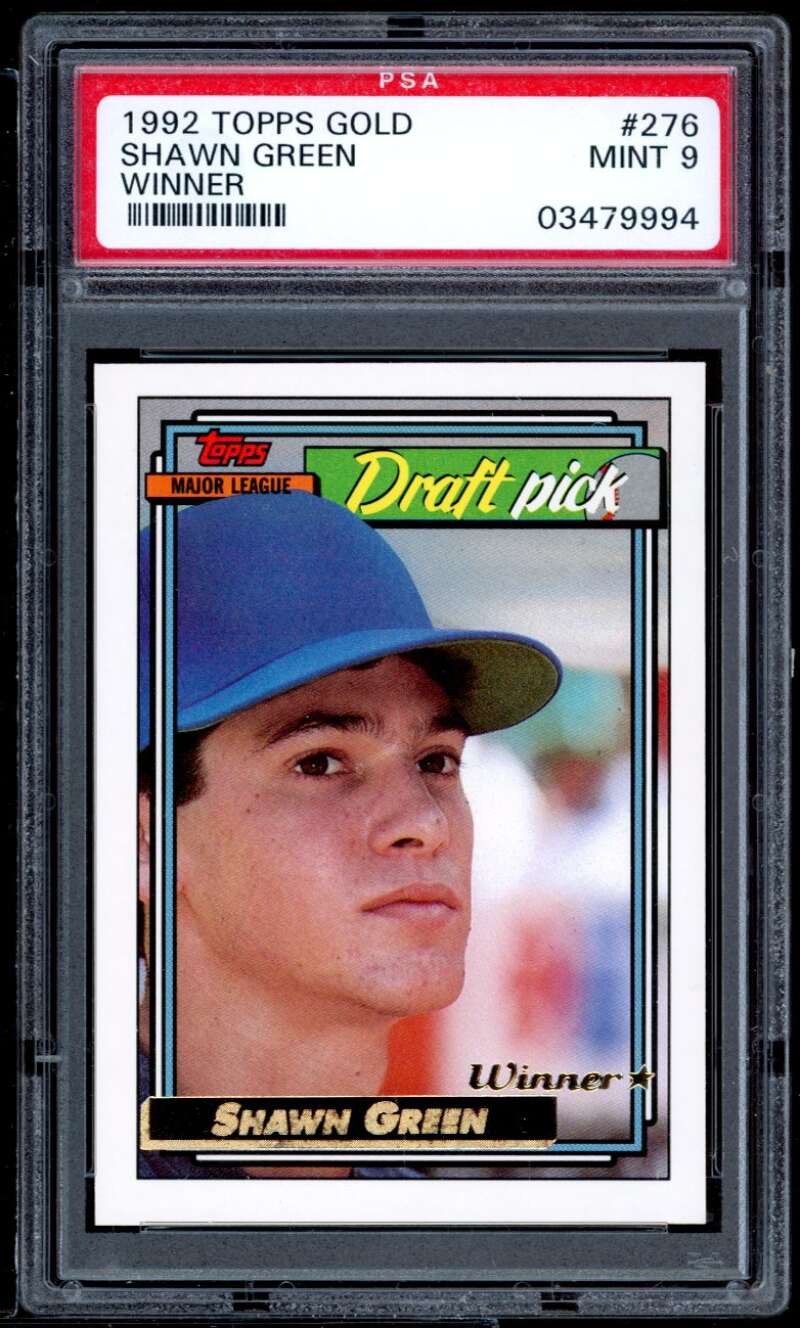 Shawn Green Rookie Card 1992 Topps Gold winner PSA 9 Image 1