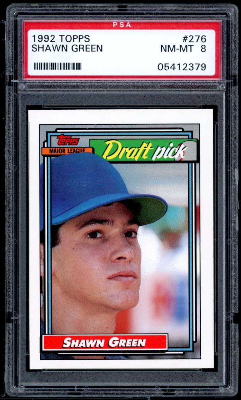 Shawn Green Rookie Card 1992 Topps #276 PSA 8 Image 1