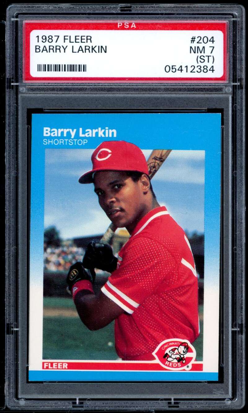 Barry Larkin Rookie Card 1987 Fleer #204 PSA 7 st Image 1