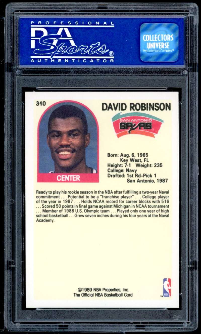 David Robinson Rookie Card 1989-90 Hoops #310 PSA 5 Image 2