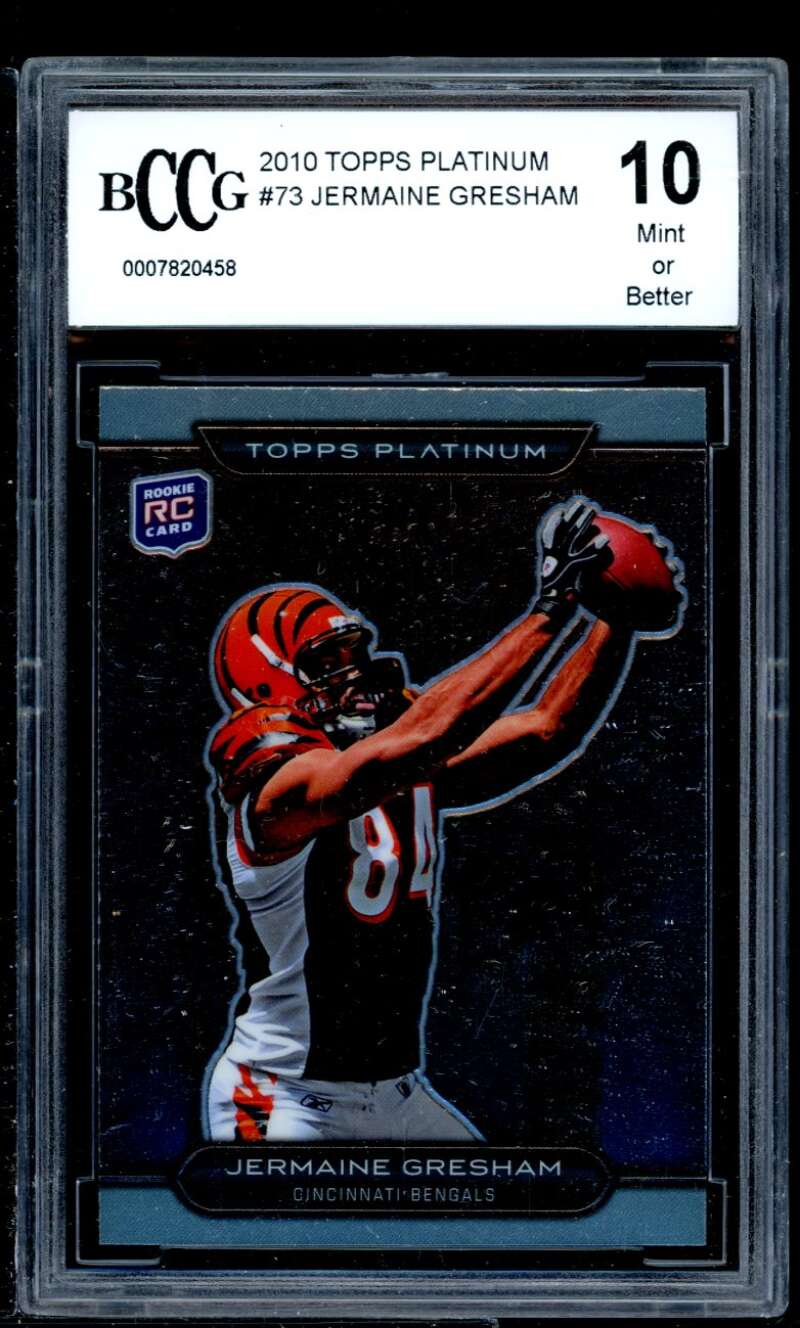 Jermaine Gresham Rookie Card 2010 Topps Platinum #73 BGS BCCG 10 Image 1