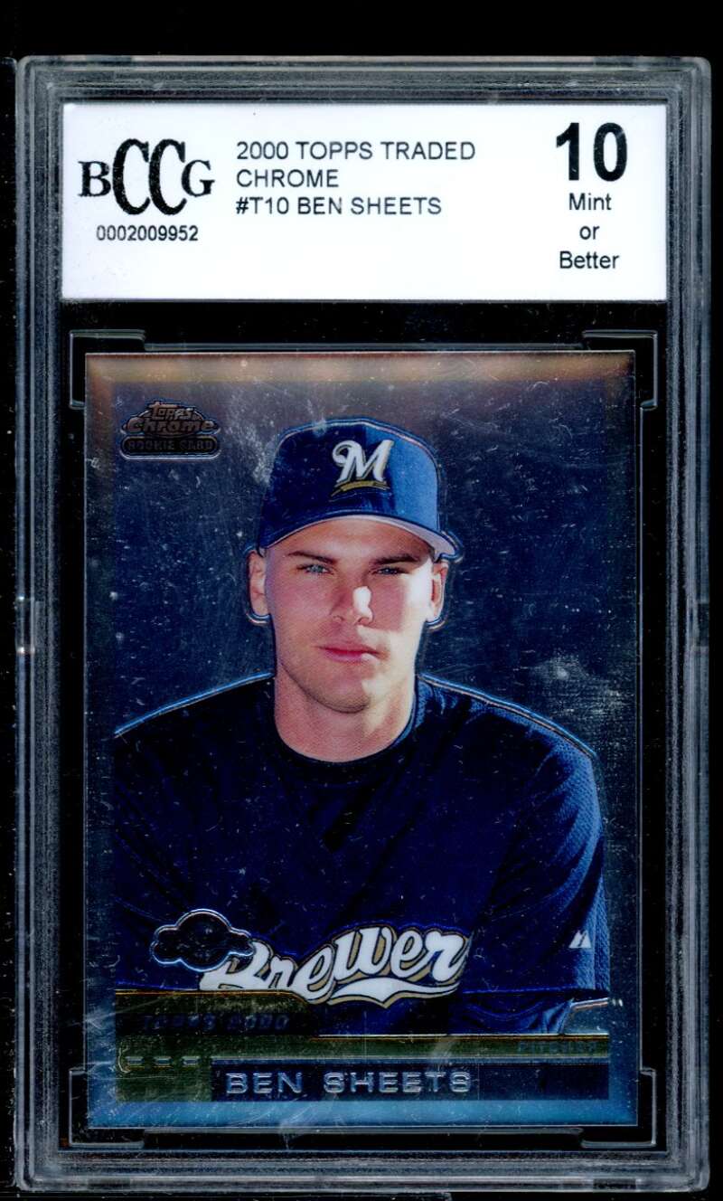 Ben Sheets Card 2000 Topps Traded Chrome #T10 BGS BCCG 10 Image 1