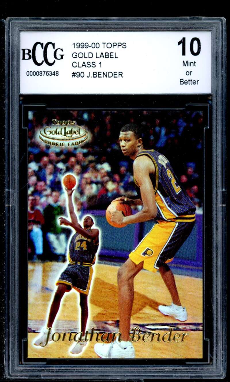 Jonathan Bender Rookie Card 1999-00 Topps Gold Label Class 1 #90 BGS BCCG 10 Image 1