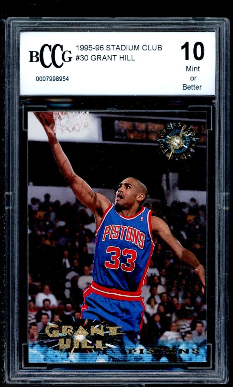 Grant Hill Card 1995-96 Stadium Club #30 BGS BCCG 10 Image 1