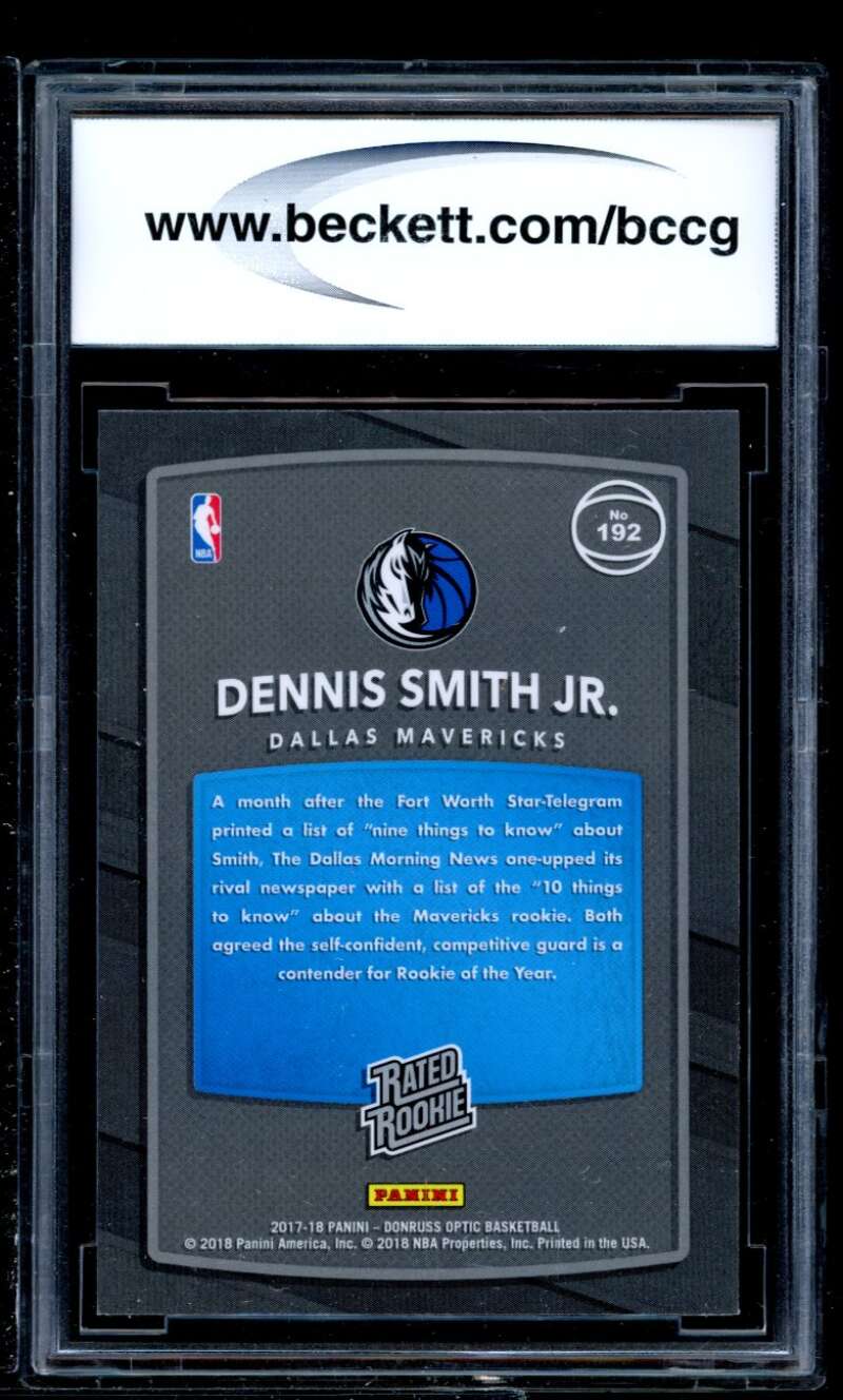 Dennis Smith Jr. Rookie Card 2017-18 Donruss Optic #192 BGS BCCG 10 Image 2