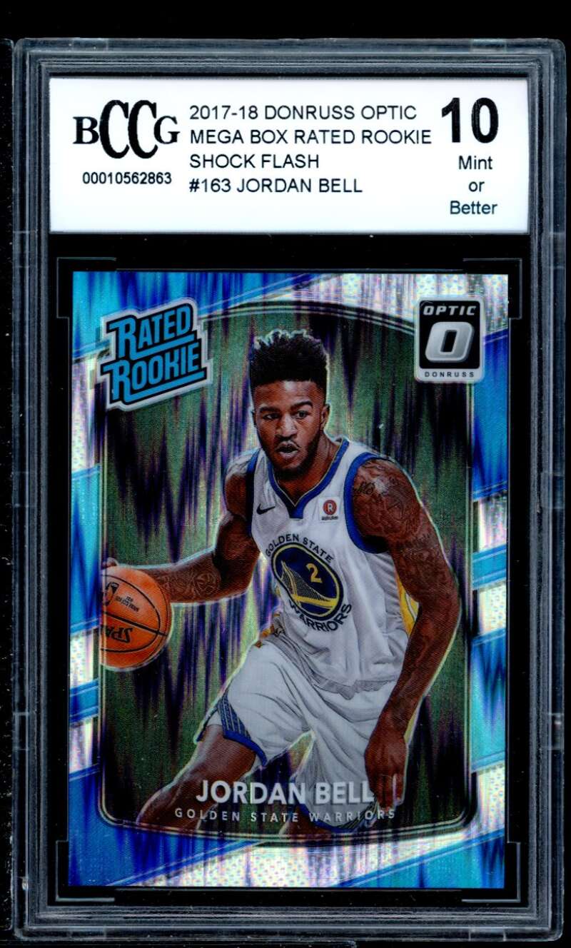 Jordan Bell Rookie 2017-18 Donruss Optic Mega Box Shock Flash #192 BGS BCCG 10 Image 1