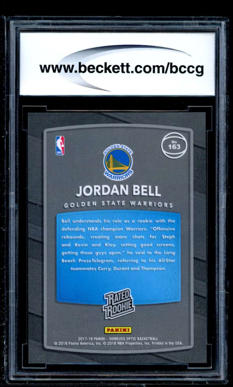 Jordan Bell Rookie 2017-18 Donruss Optic Mega Box Shock Flash #192 BGS BCCG 10 Image 2