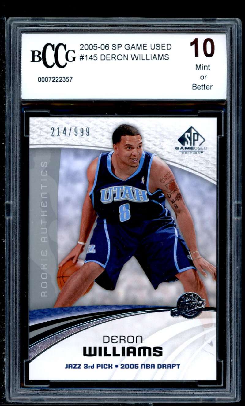 Deron Williams Card 2005-06 Sp Game Used #145 BGS BCCG 10 Image 1