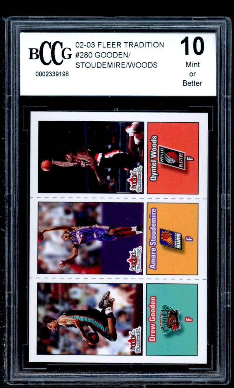 Gooden/Amare Stoudemire/Woods Rookie Card 02-03 Fleer Tradition #280 BGS BCCG 10 Image 1