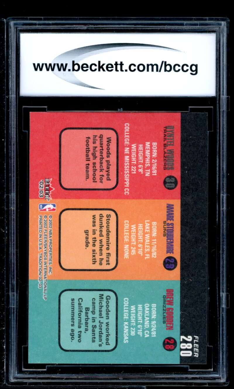 Gooden/Amare Stoudemire/Woods Rookie Card 02-03 Fleer Tradition #280 BGS BCCG 10 Image 2