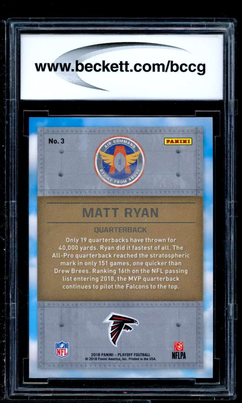 Matt Ryan Card 2018 Playoff Air Command Gold #3 BGS BCCG 10 Image 2