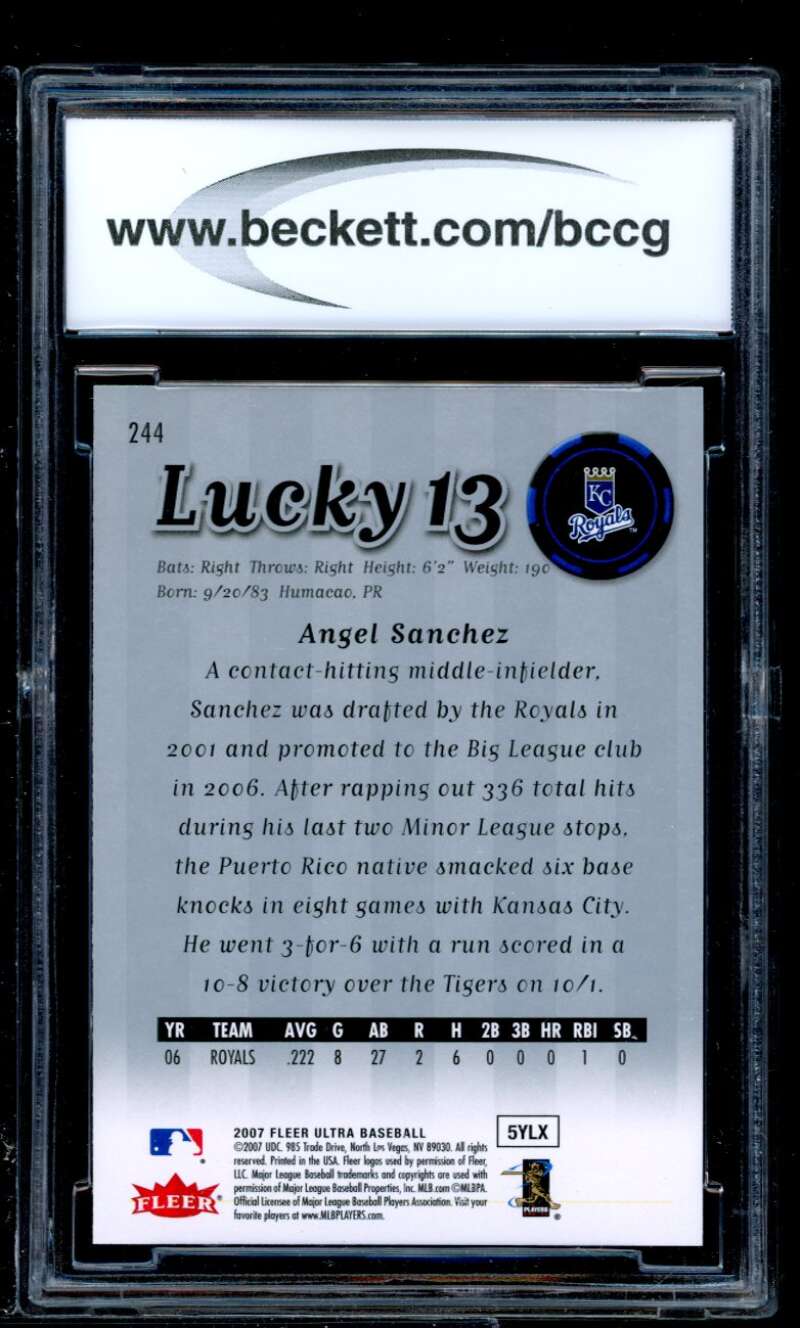 Angel Sanchez Rookie Card 2007 Ultra Retail #244 BGS BCCG 10 Image 2