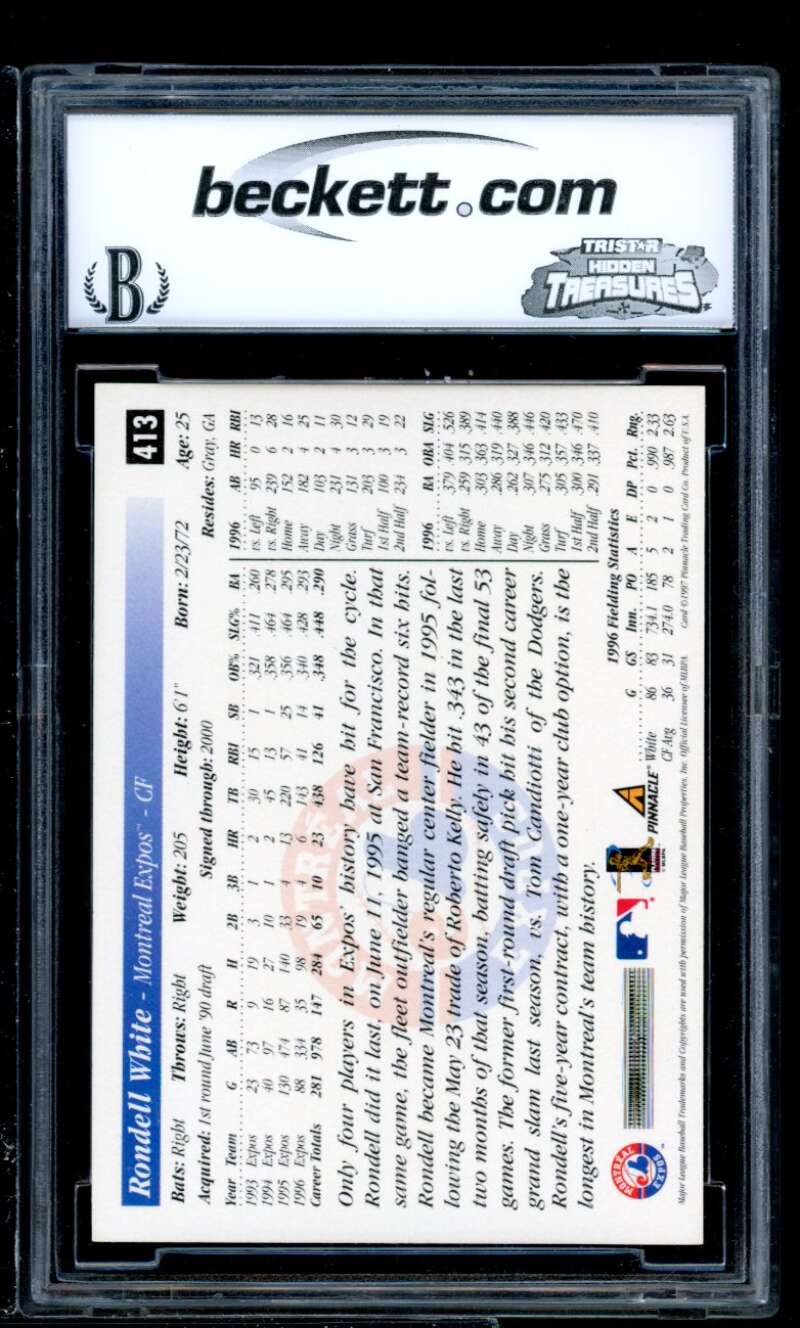 Rondell White Card 1997 Score #413 BGS BCCG 10 Image 2