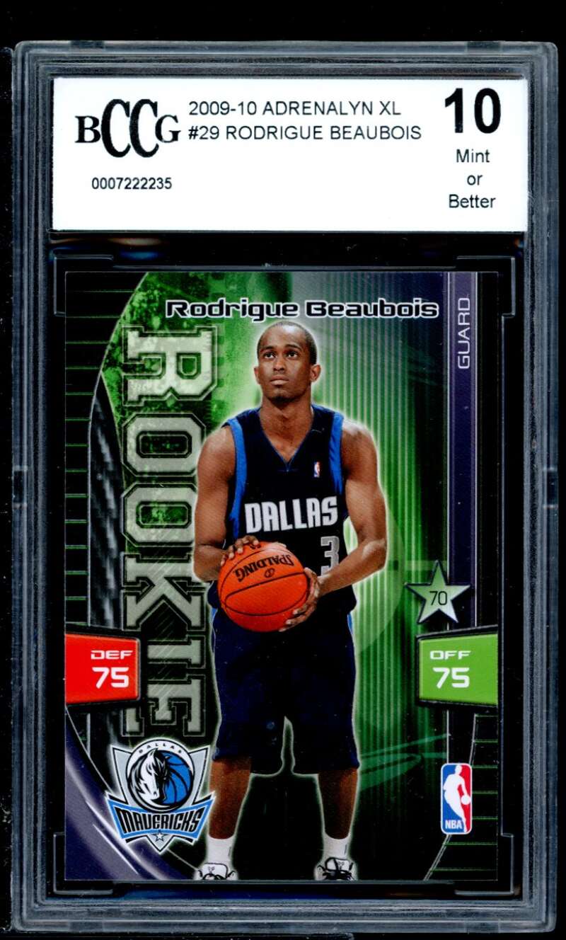 Rodrigue Beaubois Rookie Card 2009-10 Adrenalyn Xl #29 BGS BCCG 10 Image 1