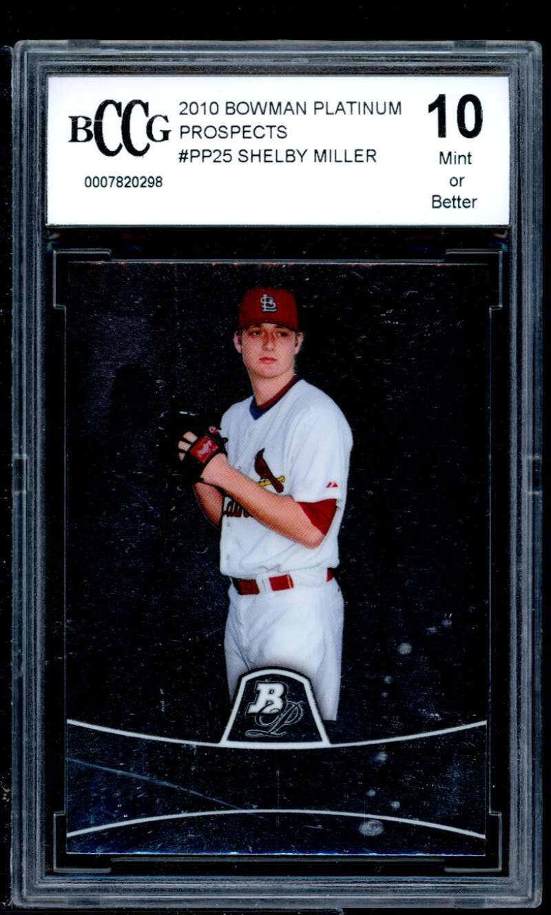 Shelby Miller Rookie Card 2010 Bowman Platinum Prospects #Pp25 BGS BCCG 10 Image 1