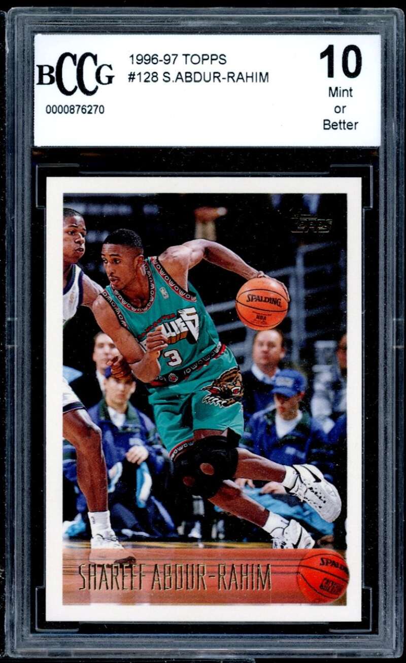 Shareef Abdur-Rahim Rookie Card 1996-97 Topps #128 BGS BCCG 10 Image 1