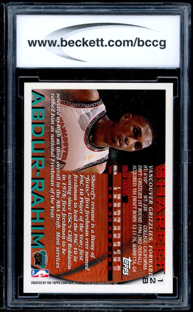 Shareef Abdur-Rahim Rookie Card 1996-97 Topps #128 BGS BCCG 10 Image 2