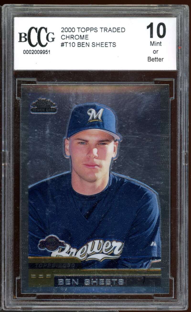 Ben Sheets Rookie Card 2000 Topps Traded Chrome #T10 BGS BCCG 10 Image 1