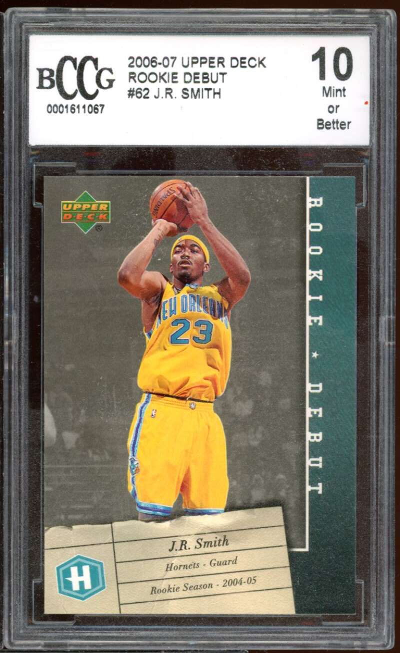 J.R. Smith Card 2006-07 Upper Deck Rookie Debut #62 BGS BCCG 10 Image 1