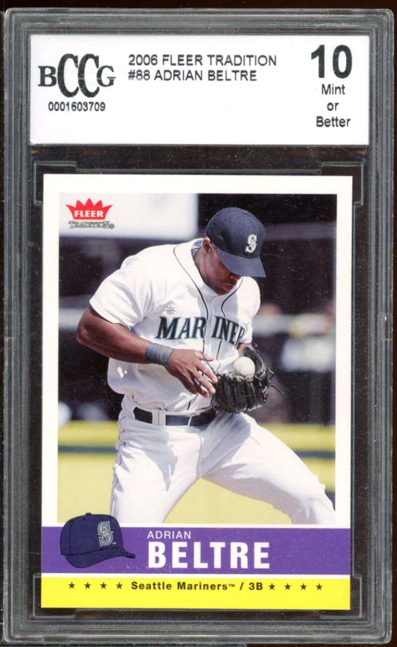 Adrian Beltre Card 2006 Fleer Tradition #88 BGS BCCG 10 Image 1