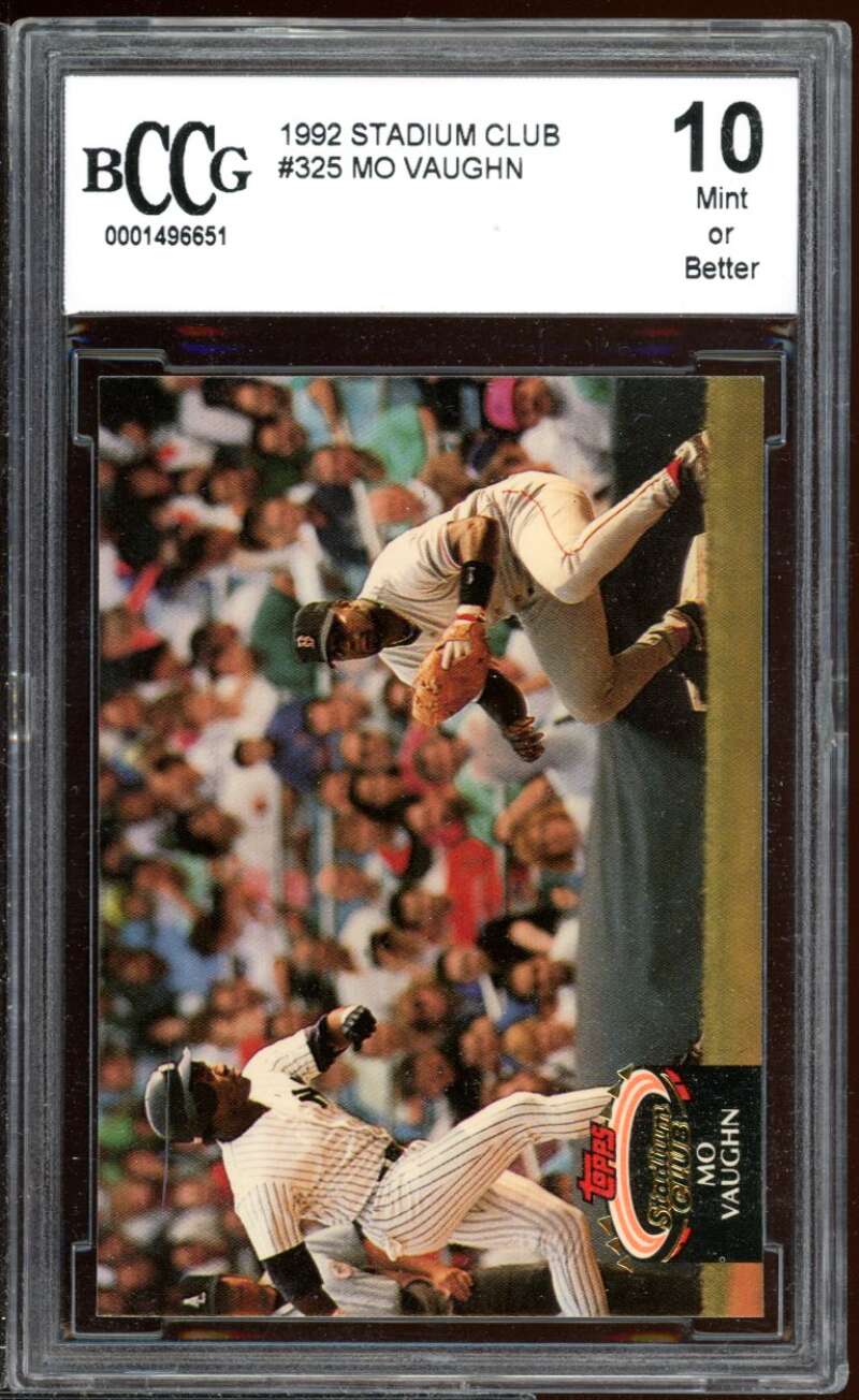 Mo Vaughn Card 1992 Stadium Club #325 BGS BCCG 10 Image 1