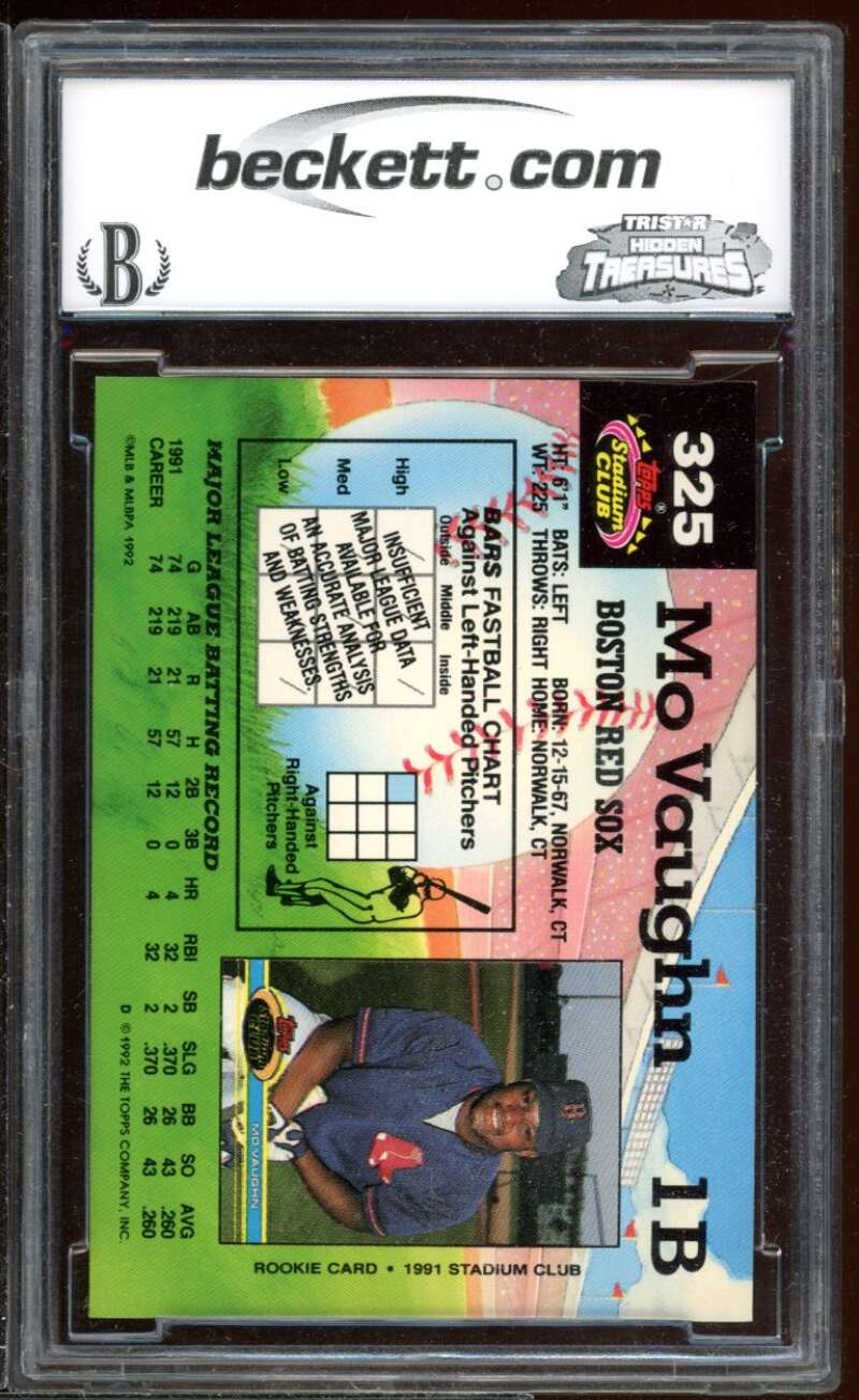 Mo Vaughn Card 1992 Stadium Club #325 BGS BCCG 10 Image 2