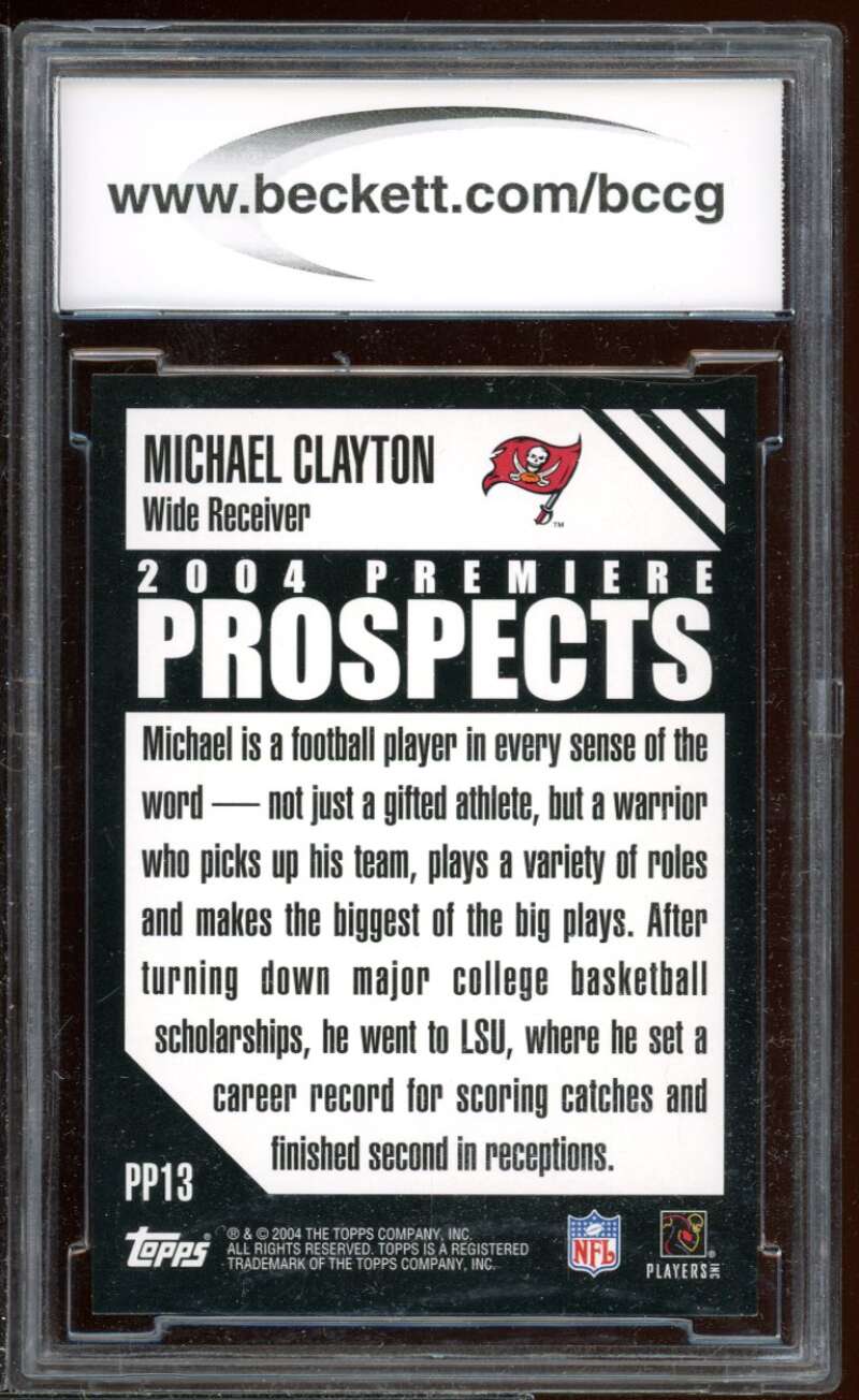 Michael Clayton Rookie Card 2004 Topps Premiere Prospects #Pp13 BGS BCCG 10 Image 2