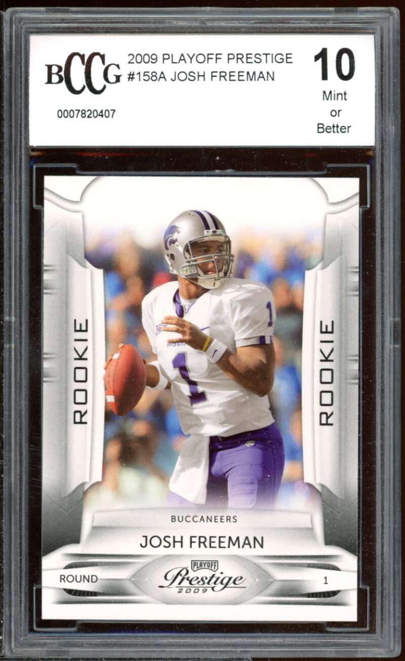 Josh Freeman Rookie Card 2009 Playoff Prestige #158A BGS BCCG 10 Image 1