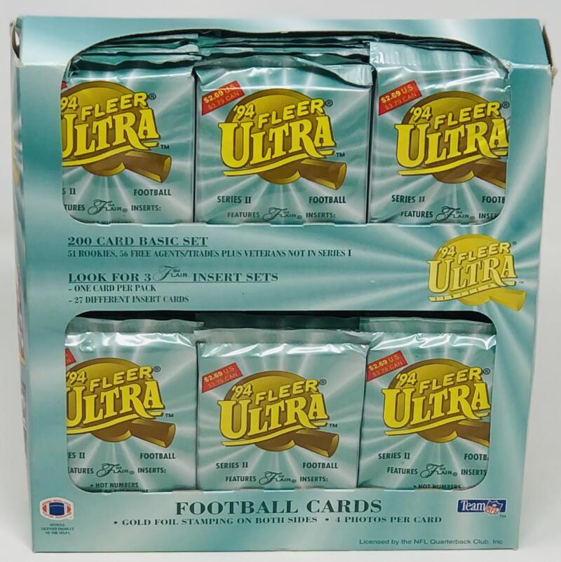 1994 Fleer Ultra Series 2 Football Jumbo Pack Unwrapped Box Image 2