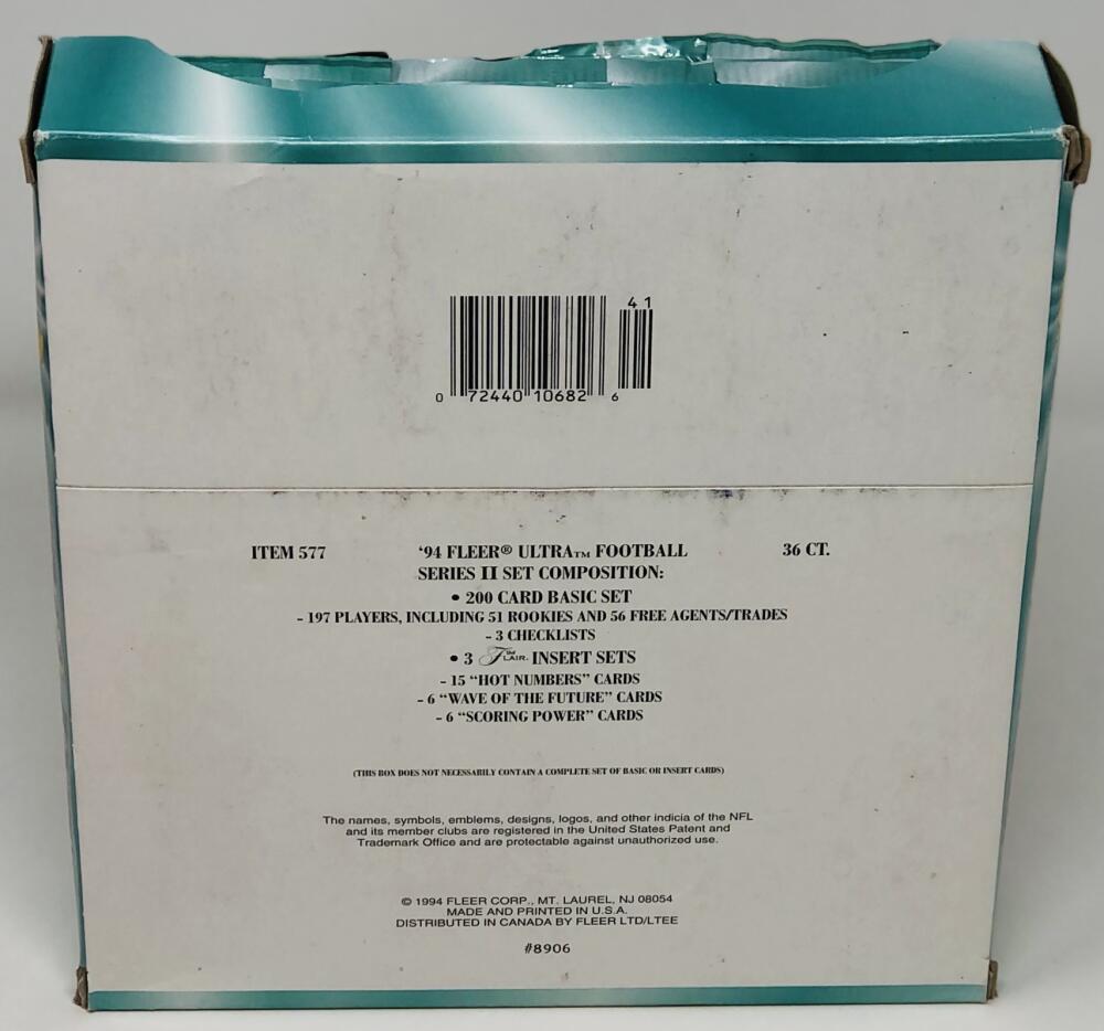 1994 Fleer Ultra Series 2 Football Jumbo Pack Unwrapped Box Image 3