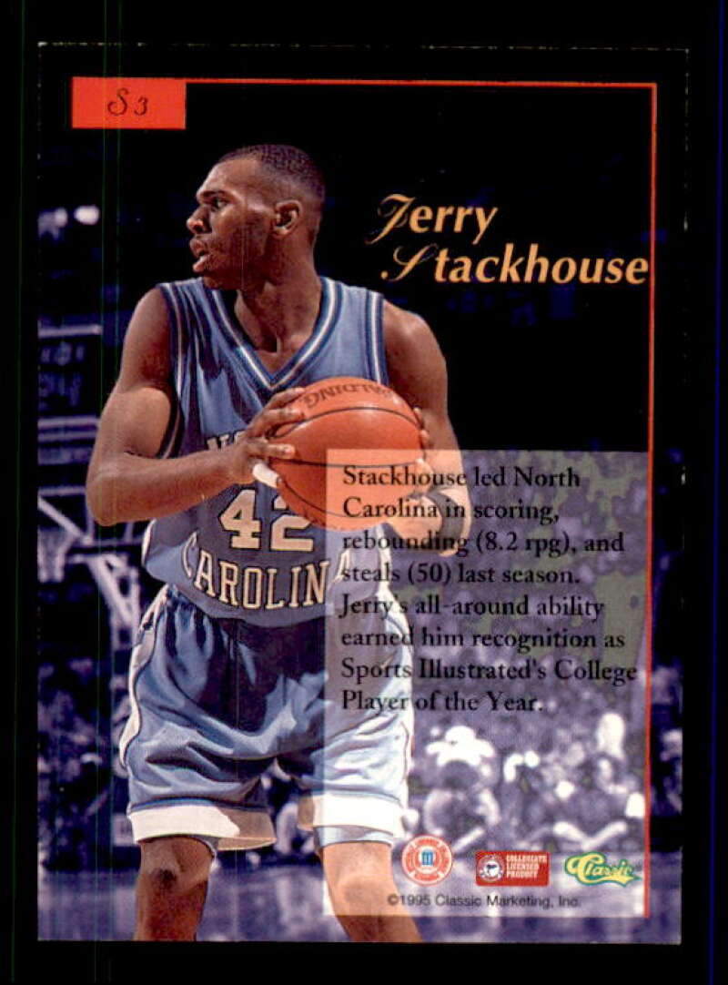 Jerry Stackhouse Rookie Card 1995 Classic Stackhouse Showtime #S3 Image 2