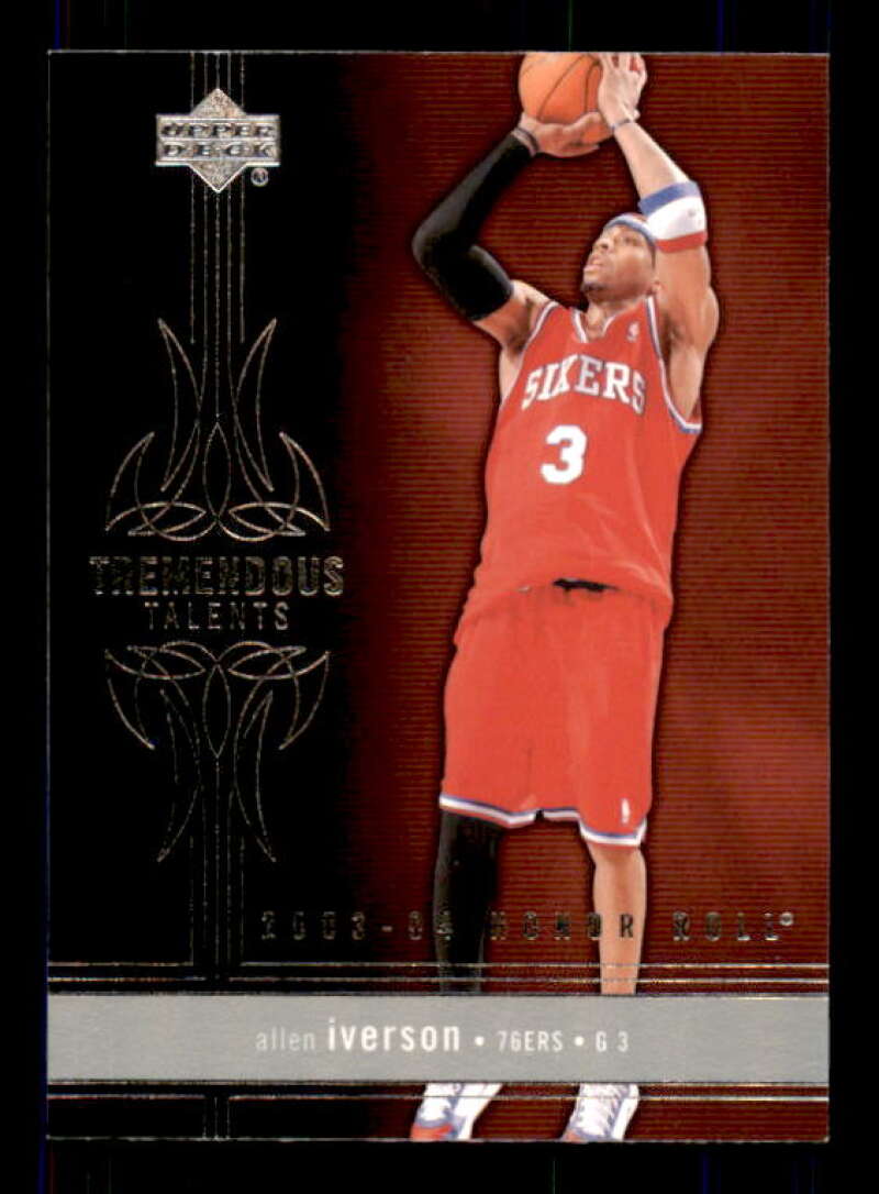 Allen Iverson Card 2003-04 Upper Deck Honor Roll Tremendous Talents #TT4 Image 1