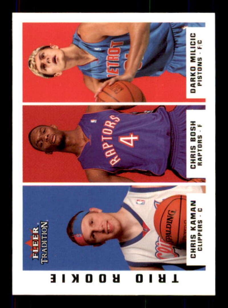 Chris Kaman RC/Chris Bosh RC/Darko Milicic Rookie 2003-04 Fleer Tradition #295 Image 1