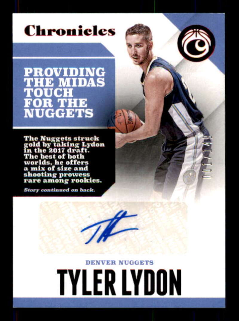 Tyler Lydon Card 2017-18 Panini Chronicles Autographs Red #50 Image 1